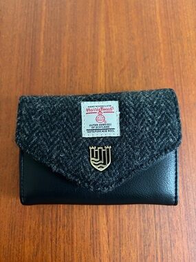 Harris Tweed Islander Wool & Black Leather Envelope Wallet